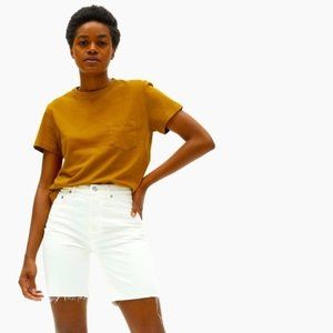 Everlane The Cotton Box-Cut Pocket Tee / Mustard / Small